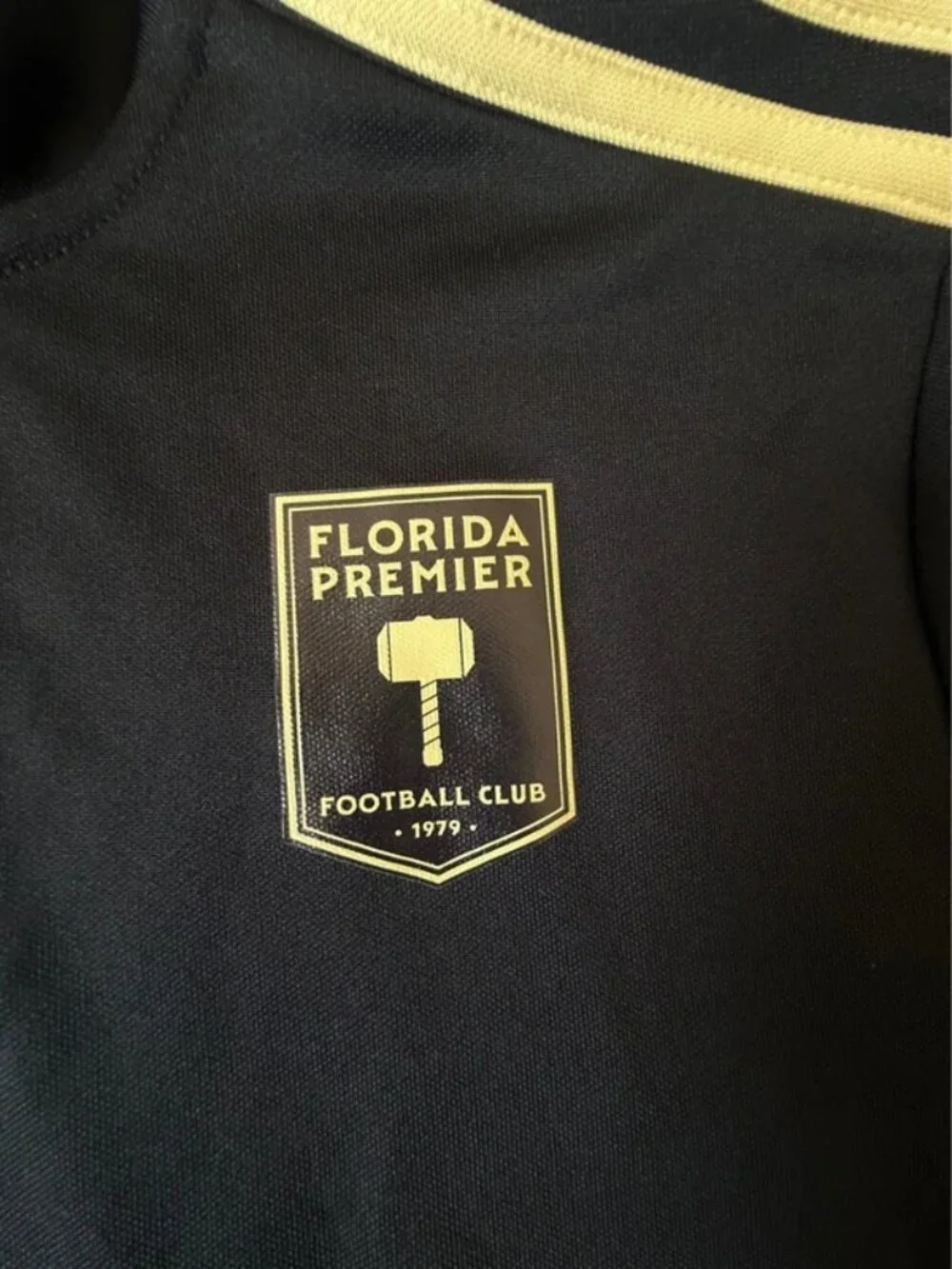Adidas Florida Premier Football Club Aeroready Zip Pullover Black Gold Size L